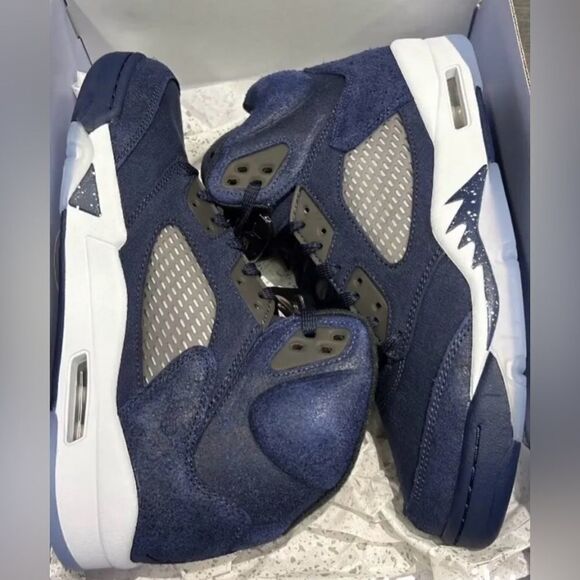 AIR JORDAN 5 MIDNIGHT NAVY black football grey FD6812-400 size 8 - 14